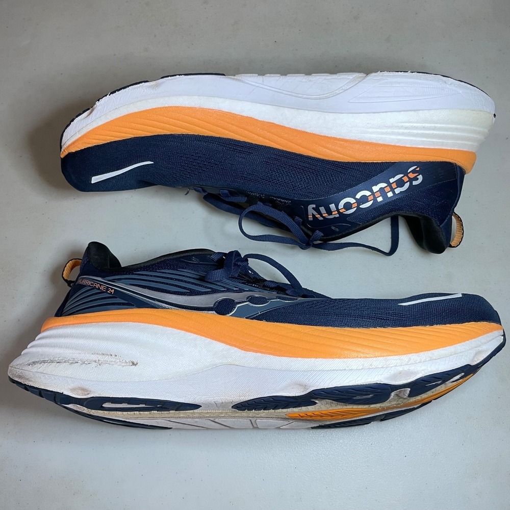 Saucony Hurricane 24 Men's Size US 11 Navy/Peel Running Shoes S20933 Sneakers